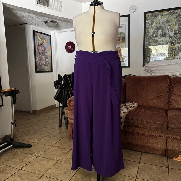 Eloquii Deep Purple Wide-Leg Pants - Picture 1 of 8